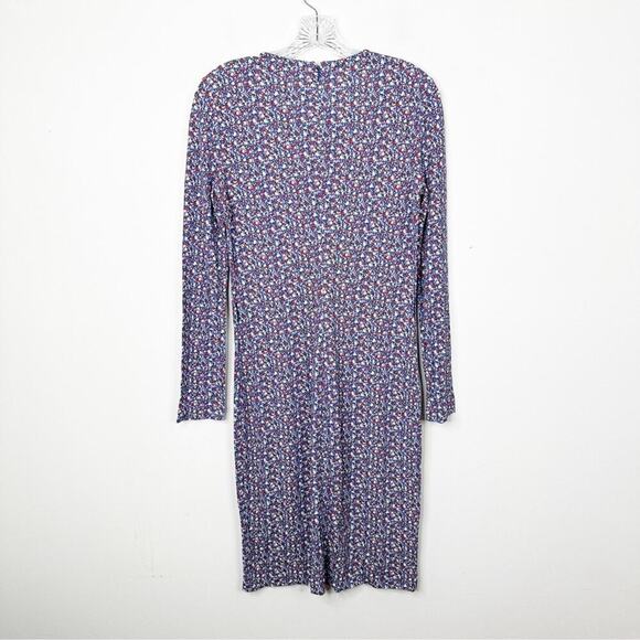 TORY BURCH Hudson Blue Print Long Sleeve Sheath Chrissy Dress Sz. Small - Picture 5 of 5